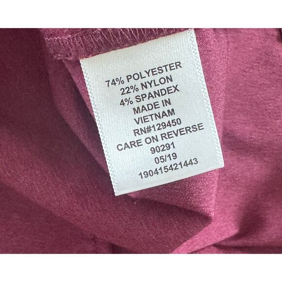 ELLE XS Purple V Neck Button Front Shirt Polyester Rayon Spandex - Picture 4 of 8